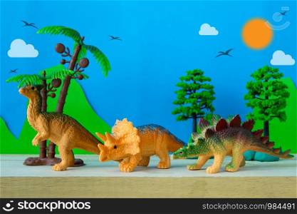 Dinosaur vegetarian on wild models background