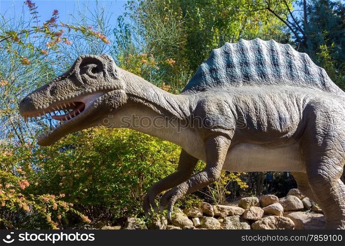 Dinosaur with Spinosaurus dorsal fin