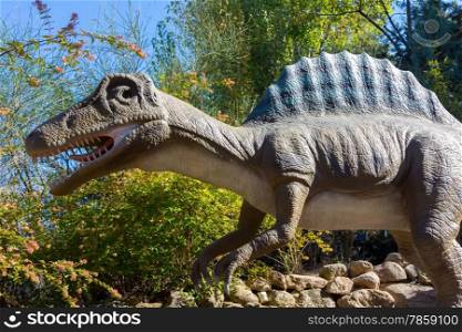 Dinosaur with Spinosaurus dorsal fin