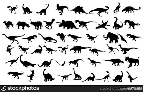 dinosaurs silhouettes collection