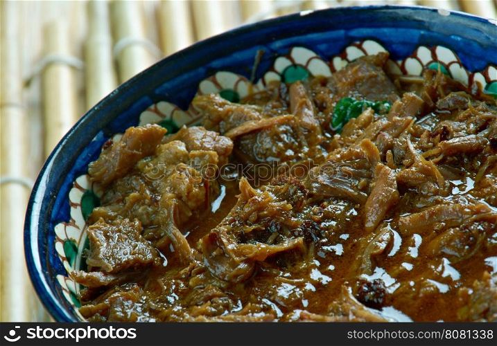 Dinuguan Filipino stew made from Pork and Pig blood