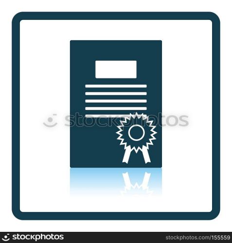 Diploma icon. Shadow reflection design. Vector illustration.