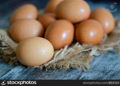 Directly above shot of eggs on wooden table
