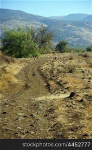 Dirt road near Holan hights in Israel