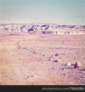 Dirt Road of the Negev Desert in Israel, Instagram Effect