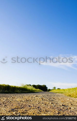 Dirt road passing through a field, Loire Valley, France