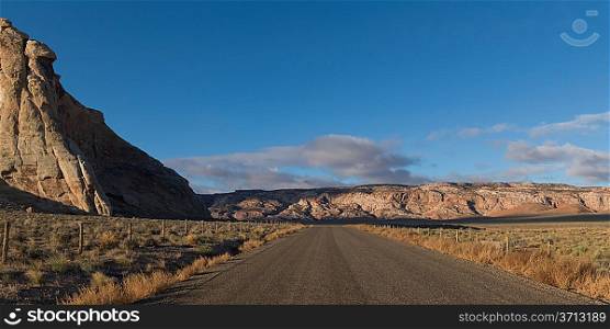 Dirt road passing through a landscape, Amangiri, Canyon Point, Hoodoo Trail, Utah, USA