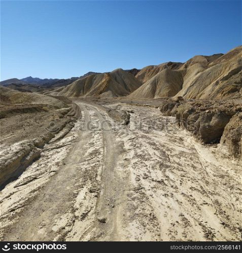 Dirt road through Death Valley National Park.