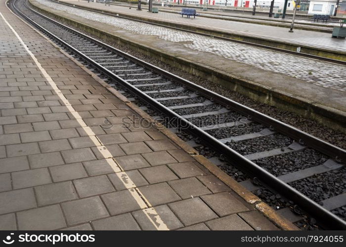 DIrty and Grimy Railway Platform and Train Tracks