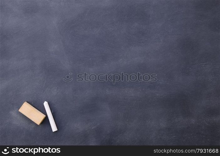 Dirty blackboard with chalk on school class.