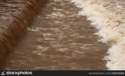 dirty city river after rain