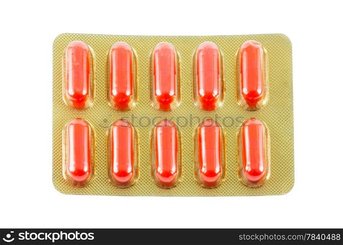 Dirty Pills in a blister pack on a white background