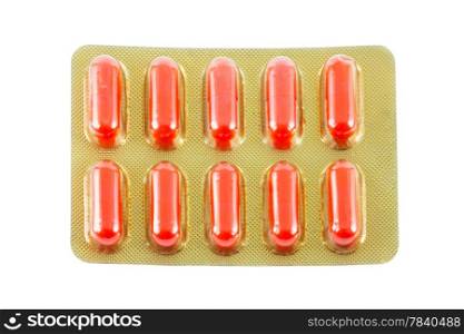 Dirty Pills in a blister pack on a white background