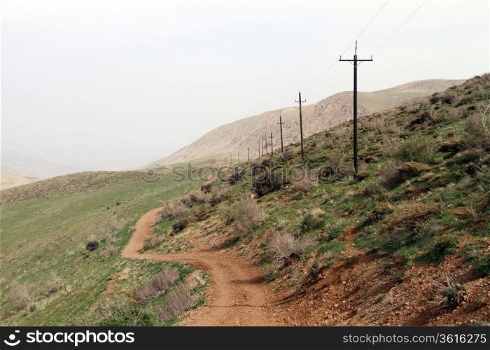 Dirty road in Zagros mountain, Iran