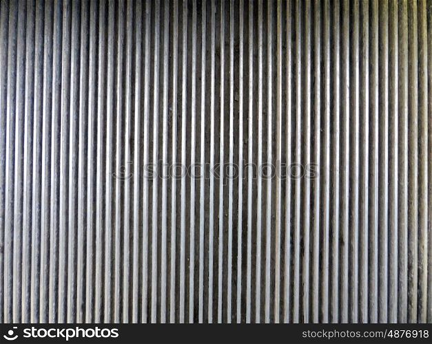 Dirty steel ribs of an escalator structure &#xA;&#xA;