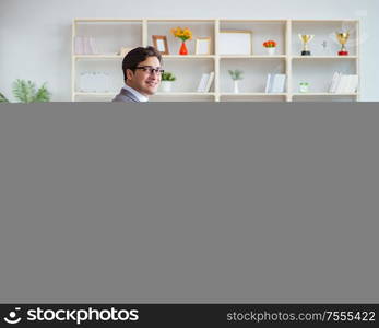 Disabled businessman on wheelchair working home. Dsabled businessman on wheelchair working home