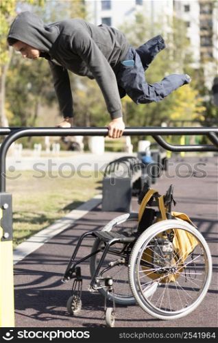 disabled man training full shot