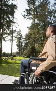 Disabled man using a wheelchair