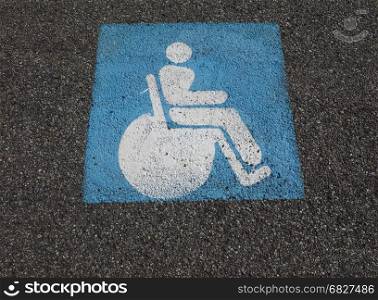 Disabled traffic sign. Disabled traffic signal in a parking lot
