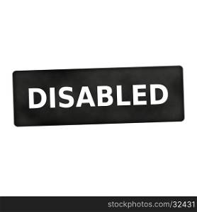 Disabled white wording on black background