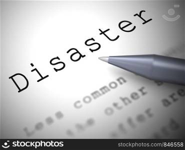 Disaster concept icon means disappointment mishaps. Bad luck causing setbacks and ruin - 3d illustration