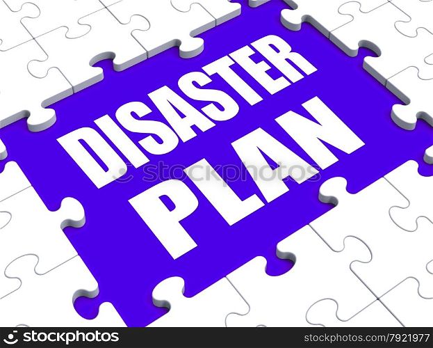 . Disaster Plan Puzzle Showing Danger Emergency Crisis Protection