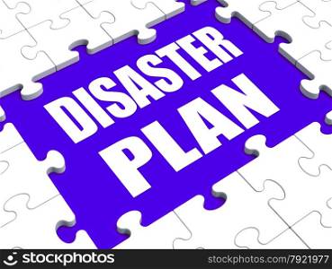 . Disaster Plan Puzzle Showing Danger Emergency Crisis Protection
