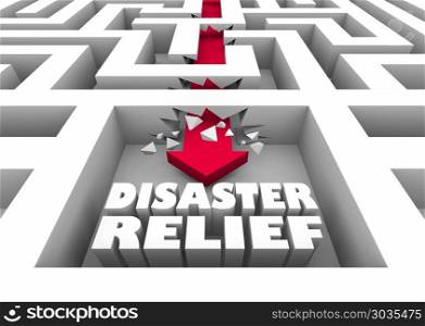 Disaster Relief Maze Arrow Recovery Help Assistance 3d Illustration