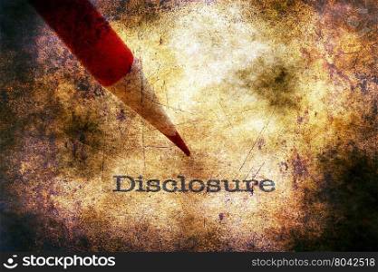Disclosure text on grunge background