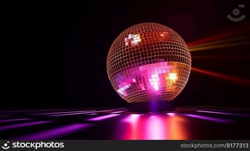 Disco ball background. Illustration Generative AI 