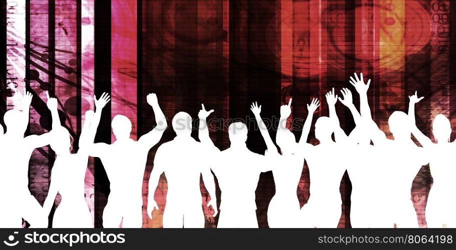 Disco Electronic Music Techno Party Background Art. Disco Techno Party Background
