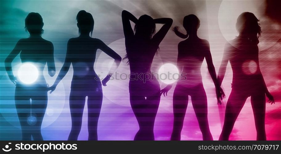 Disco Electronic Music Techno Party Background Art. Electronica