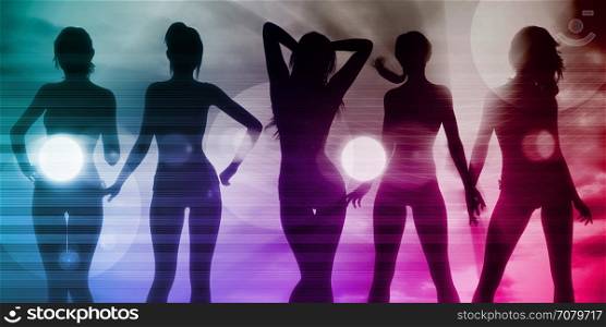 Disco Electronic Music Techno Party Background Art. Electronica