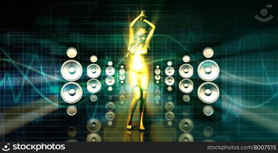 Disco Electronic Music Techno Party Background Art. Software Engineering