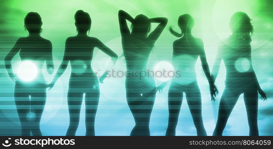 Disco Nightclub Background as an Illustration Concept. Information Technology Solutions