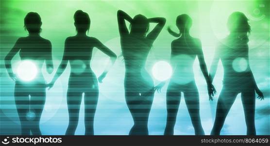 Disco Nightclub Background as an Illustration Concept. Information Technology Solutions