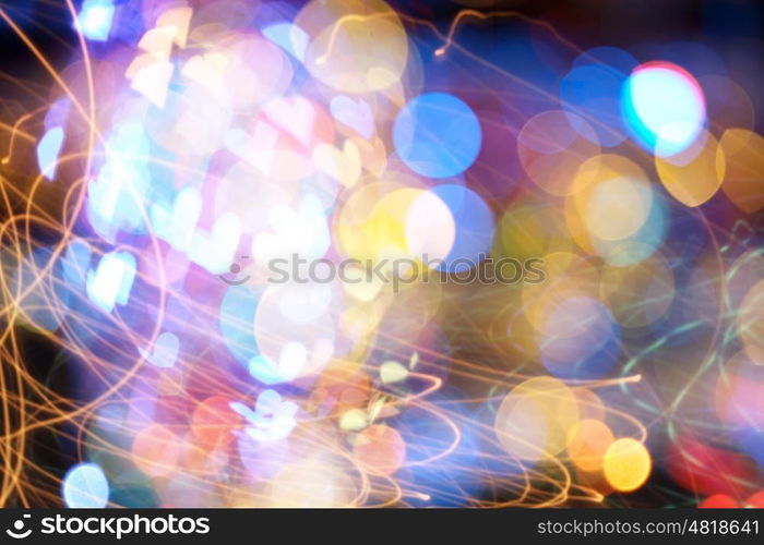 Disco party. Background image with blurs and lights. Party concept