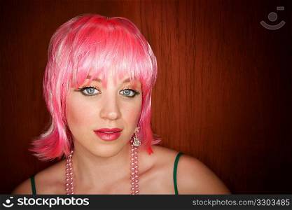 Disco Woman with Pink Hair