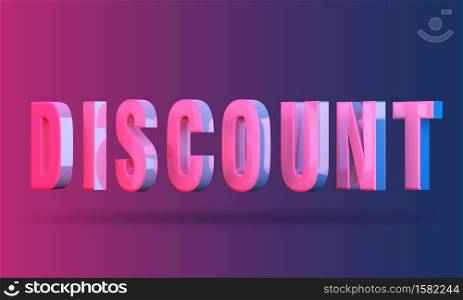 discount 3D icon on colorful background