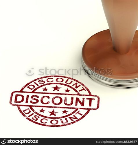 Discount Stamp Showing Promotion And Reduction
