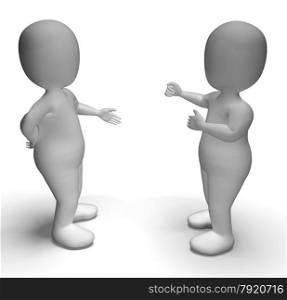 Discussion Between Two 3d Characters Showing Communication . Discussion Between Two 3d Characters Shows Communication
