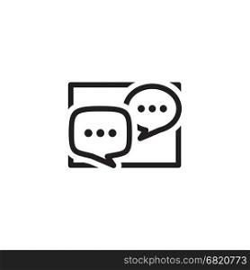 Discussion Board Icon. Business Concept. Flat Design.. Discussion Board Icon. Business Concept. Flat Design. Isolated Illustration.