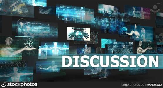 Discussion Presentation Background with Technology Abstract Art. Discussion