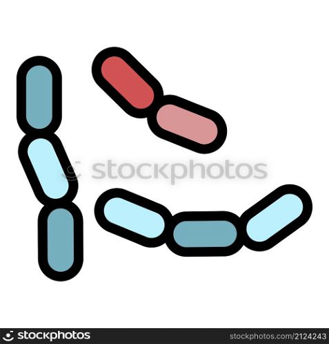 Disease bacteria icon. Outline disease bacteria vector icon color flat isolated. Disease bacteria icon color outline vector