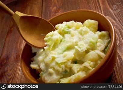 Dish of Colcannon potato.Irish traditional recipe