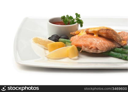 dish of fried meat baked in pastry isolated on white background