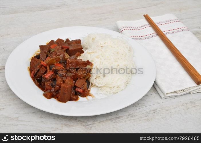 Dish with chopsticks