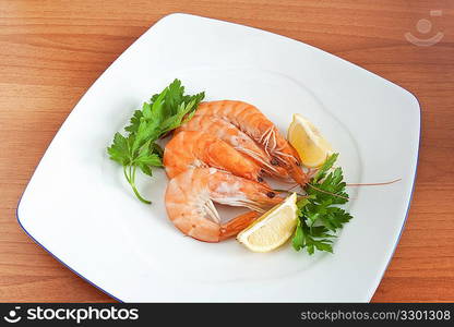 dish with prawns