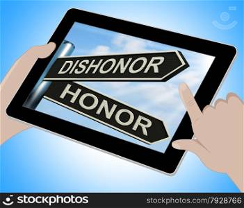 Dishonor Honor Tablet Showing Disgraced And Respected