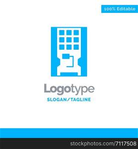 Disk, Drive, Hardware, Solid, Ssd Blue Solid Logo Template. Place for Tagline